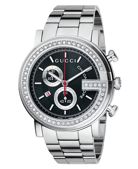 gucci mans watch|men's Gucci watch diamond bezel.